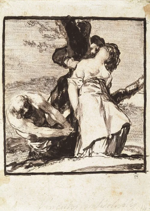 Framed Print : GOYA Y LUCIENTES, Francisco de (1746-1828). Indissoluble Links. 1810-1820. Chinese ink and black pencil wash painting. Drawing. SPAIN. Madrid. National Library Framed Print : GOYA Y LUCIENTES, Francisco de (1746-1828). Indissoluble Links. 1810-1820. Chinese ink and black pencil wash painting. Drawing. SPAIN. Madrid. National Library