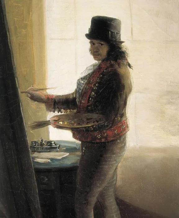 Framed Print : GOYA Y LUCIENTES, Francisco de (1746-1828). Self-portrait in the Studio. 1790-1795. Detail. Oil on canvas. SPAIN. Madrid. St. Fernando Royal Academy Museum