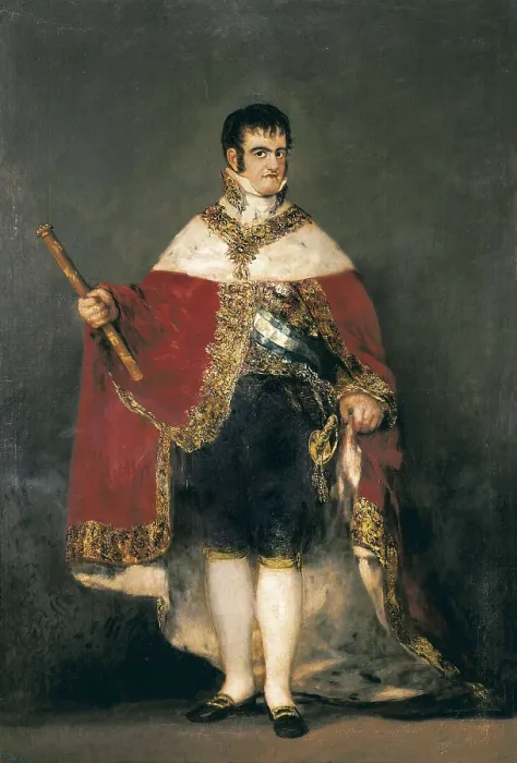Framed Print : GOYA Y LUCIENTES, Francisco de (1746-1828). King Ferdinand VII with Royal Mantle. ca. 1815. Oil on canvas. SPAIN. Madrid. Prado Museum. AISA / Everett Collection**US SALES ONLY**