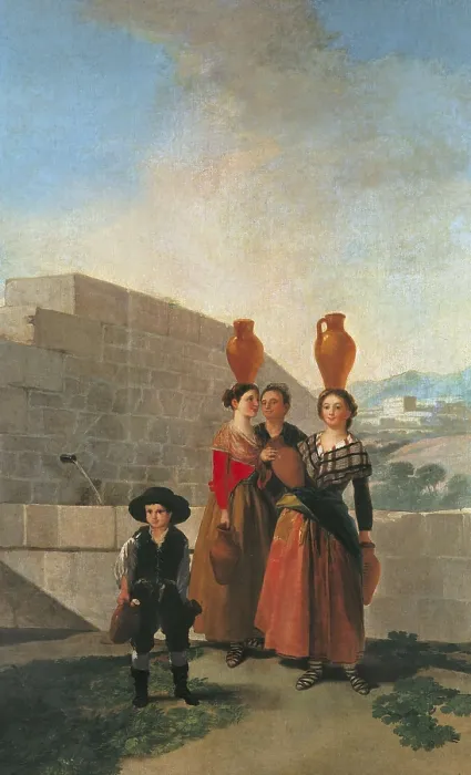 Framed Print : GOYA Y LUCIENTES, Francisco de (1746-1828). The Women Water Carriers. 1791 - 1792. Three women water carriers. Painted for the Royal Studio at El Escorial