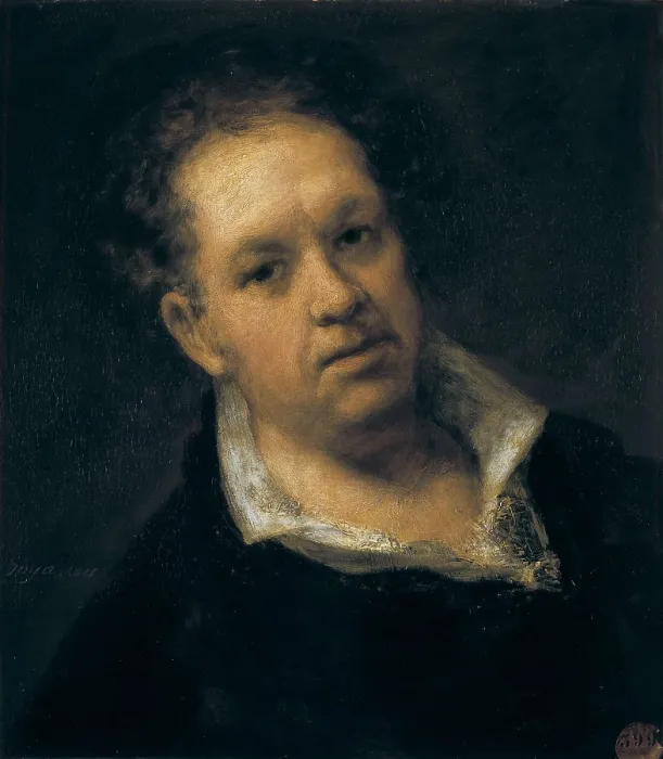 Framed Print : GOYA Y LUCIENTES, Francisco de (1746-1828). Self-Portrait. 1815. The Museo del Prado preserves a very similar self-portrait. Oil on canvas. SPAIN. Madrid. St