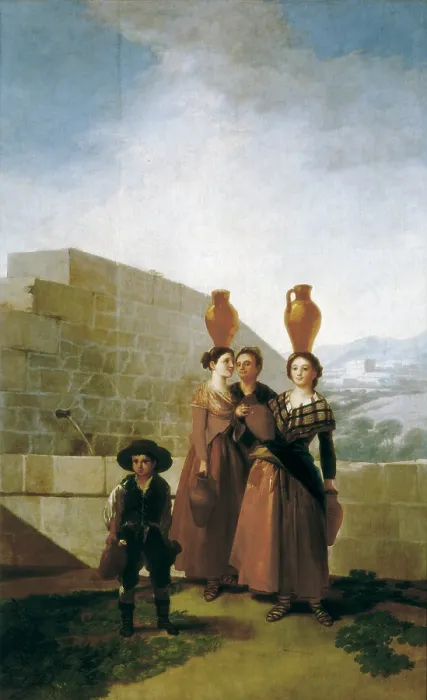 Framed Print : GOYA Y LUCIENTES, Francisco de (1746-1828). The Women Water Carriers. 1791 - 1792. Three women water carriers. Painted for the Royal Studio at El Escorial