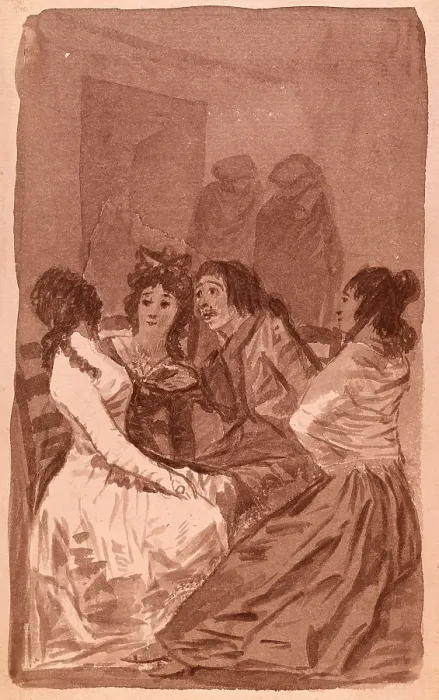 Framed Print : GOYA Y LUCIENTES, Francisco de (1746-1828). The Gathering. 1790s. Wash painting. Drawing. SPAIN. Madrid. Prado Museum Framed Print : GOYA Y LUCIENTES, Francisco de (1746-1828). The Gathering. 1790s. Wash painting. Drawing. SPAIN. Madrid. Prado Museum