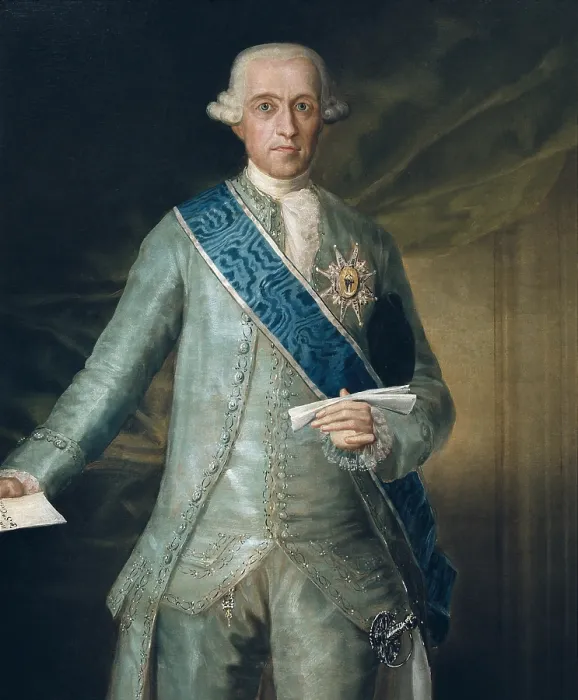 Framed Print : GOYA Y LUCIENTES, Francisco de (1746-1828). The Count of Floridablanca. 1783. Detail. Oil on canvas. SPAIN. Madrid. Prado Museum