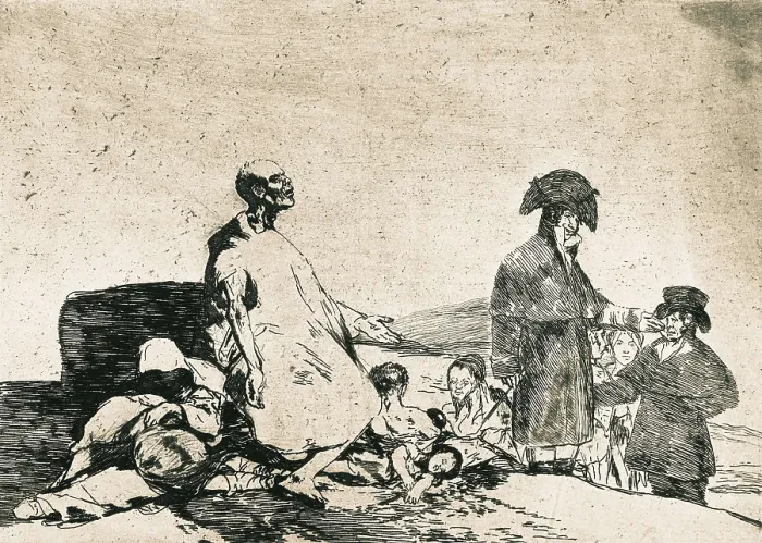 Framed Print : GOYA Y LUCIENTES, Francisco de (1746-1828). Perhaps they are of another breed. 1810-1820. Plate 61 of 'The Disasters of War'. Etching. SPAIN. Madrid. National Library Framed Print : GOYA Y LUCIENTES, Francisco de (1746-1828). Perhaps they are of another breed. 1810-1820. Plate 61 of 'The Disasters of War'. Etching. SPAIN. Madrid. National Library