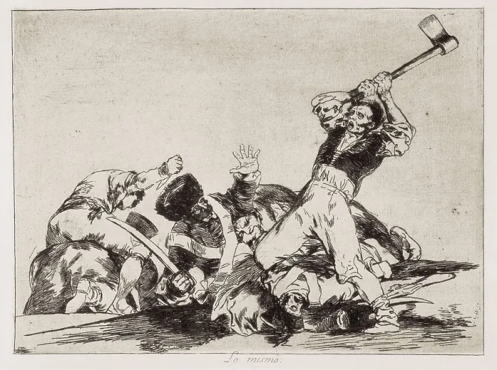 Framed Print : GOYA Y LUCIENTES, Francisco de (1746-1828). The same. 1810-1820. Plate 3 of 'The Disasters of War'. Etching. SPAIN. Madrid. National Library