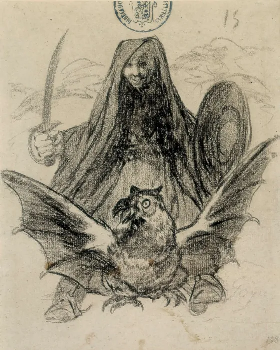 Framed Print : GOYA Y LUCIENTES, Francisco de (1746-1828). Allegory: War or Evil. 1810s. The Death and an owl. Drawing. SPAIN. Madrid. Prado Museum. AISA / Everett Collection**US SALES ONLY**