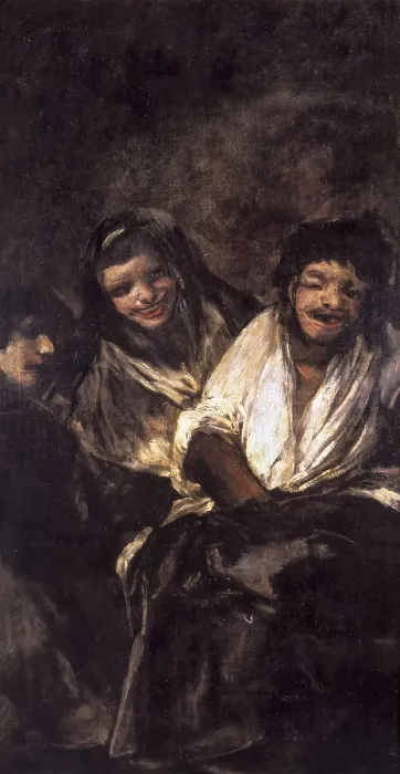 Framed Print : GOYA Y LUCIENTES, Francisco de (1746-1828). Two Women and a Man. 1820. Mural painting mounted on canvas Framed Print : GOYA Y LUCIENTES, Francisco de (1746-1828). Two Women and a Man. 1820. Mural painting mounted on canvas