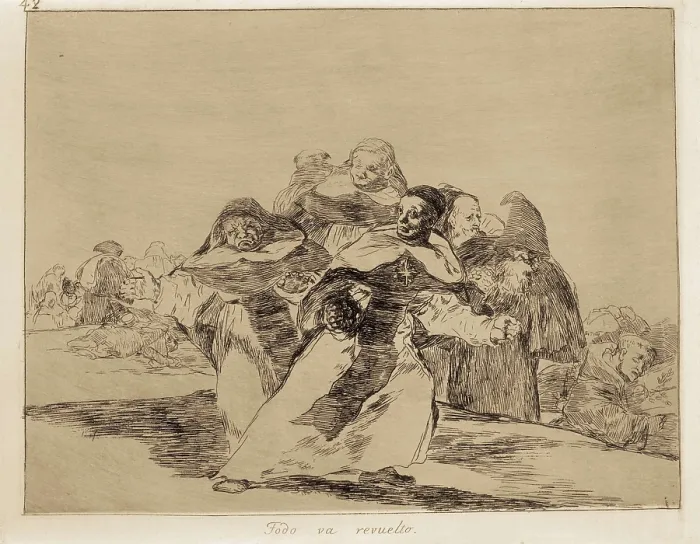Framed Print : GOYA Y LUCIENTES, Francisco de (1746-1828). Everything is topsy-turvy. 1810-1820. Plate 42 of 'The Disasters of War'. Etching. SPAIN. Madrid. Prado Museum Framed Print : GOYA Y LUCIENTES, Francisco de (1746-1828). Everything is topsy-turvy. 1810-1820. Plate 42 of 'The Disasters of War'. Etching. SPAIN. Madrid. Prado Museum