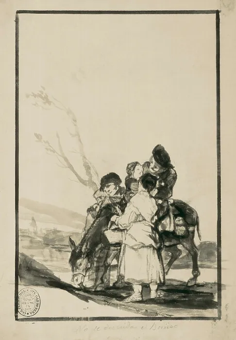 Framed Print : GOYA Y LUCIENTES, Francisco de (1746-1828). He Doesnt Neglect the Donkey. 1816-1820. Paintbrush Chinese ink on laid paper. Drawing. SPAIN. Madrid. National Library Framed Print : GOYA Y LUCIENTES, Francisco de (1746-1828). He Doesnt Neglect the Donkey. 1816-1820. Paintbrush Chinese ink on laid paper. Drawing. SPAIN. Madrid. National Library