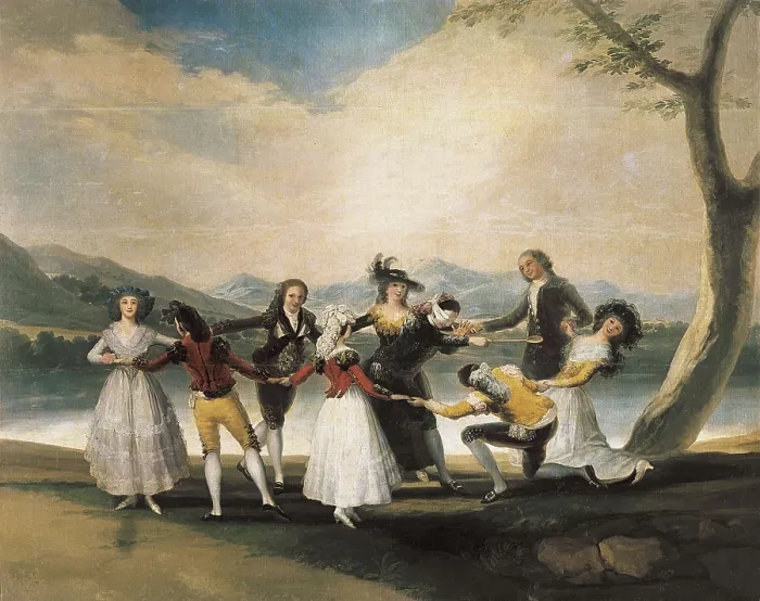 Framed Print : GOYA Y LUCIENTES, Francisco de (1746-1828). Blind Man's Buff. 1788-1789. Game also known as 'cucharn'