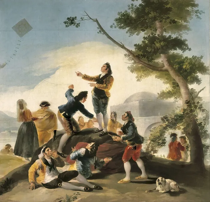 Framed Print : GOYA Y LUCIENTES, Francisco de (1746-1828). The Kite. 1778. Cartoon for tapestry