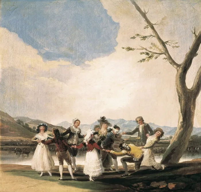 Framed Print : GOYA Y LUCIENTES, Francisco de (1746-1828). Blind Man's Buff. 1788. There are two versions of this work. Game also Known as 'Cucharn'. Oil on canvas. SPAIN. Madrid Framed Print : GOYA Y LUCIENTES, Francisco de (1746-1828). Blind Man's Buff. 1788. There are two versions of this work. Game also Known as 'Cucharn'. Oil on canvas. SPAIN. Madrid