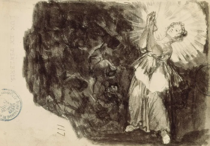 Framed Print : GOYA Y LUCIENTES, Francisco de (1746-1828). Lux ex Tenebris. 1790s. Drawing. SPAIN. Madrid. Prado Museum. AISA / Everett Collection**US SALES ONLY**
