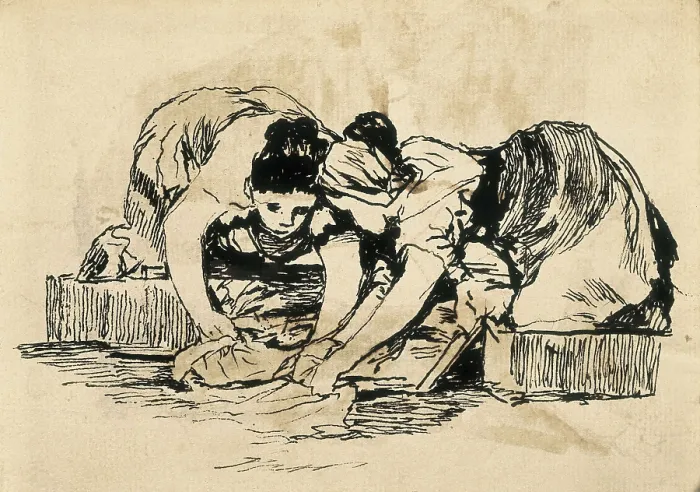 Framed Print : GOYA Y LUCIENTES, Francisco de (1746-1828). The Washerwomen. end 18th-19th c. Drawing. SPAIN. Madrid. National Library. AISA / Everett Collection**US SALES ONLY** Framed Print : GOYA Y LUCIENTES, Francisco de (1746-1828). The Washerwomen. end 18th-19th c. Drawing. SPAIN. Madrid. National Library. AISA / Everett Collection**US SALES ONLY**