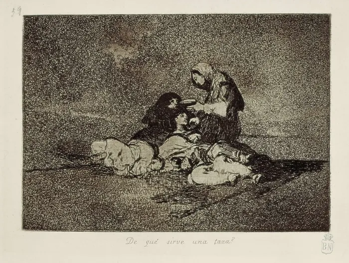 Framed Print : GOYA Y LUCIENTES, Francisco de (1746-1828). What use is one cup?. 1810-1820. Etching. SPAIN. Madrid. National Library. AISA / Everett Collection**US SALES ONLY**