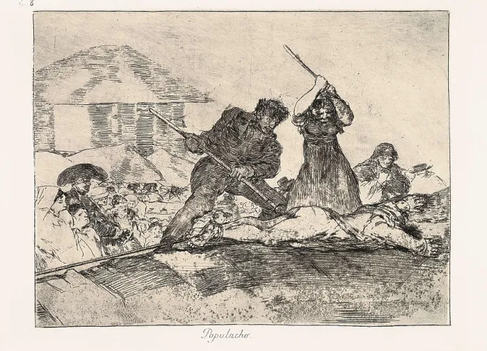 Framed Print : GOYA Y LUCIENTES, Francisco de (1746-1828). Rabble. 1810-1814. Plate 28 of 'The Disasters of War'. Etching. SPAIN. Madrid. National Library