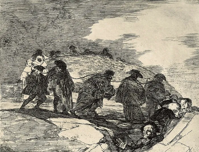 Framed Print : GOYA Y LUCIENTES, Francisco de (1746-1828). They do not know the way. 1810-1820. Plate 70 of 'The Disasters of War'. Etching. SPAIN. Madrid. National Library