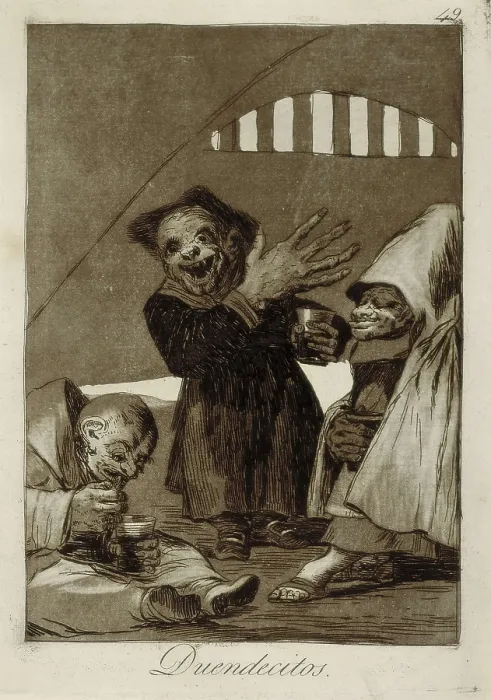 Framed Print : GOYA Y LUCIENTES, Francisco de (1746-1828). Hobgoblins. 1799. Plate 49 of 'Los Caprichos', etching and aquatint. Etching; Engraving. SPAIN. Madrid. National Library Framed Print : GOYA Y LUCIENTES, Francisco de (1746-1828). Hobgoblins. 1799. Plate 49 of 'Los Caprichos', etching and aquatint. Etching; Engraving. SPAIN. Madrid. National Library