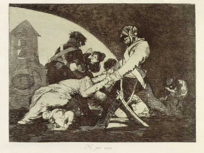 Framed Print : GOYA Y LUCIENTES, Francisco de (1746-1828). Nor do these. 1810-1812. Plate 11 of 'The Disasters of War'. Etching. SPAIN. Madrid. National Library