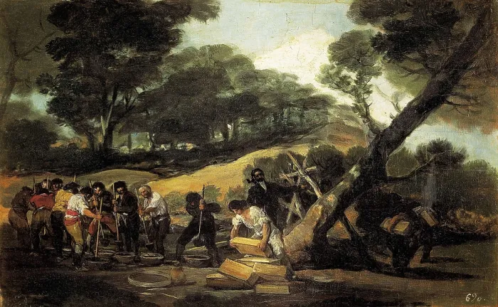 Framed Print : GOYA Y LUCIENTES, Francisco de (1746-1828). Bullet Production. 1810-1814. Oil on wood. SPAIN. Madrid. Zarzuela Palace. AISA / Everett Collection**US SALES ONLY** Framed Print : GOYA Y LUCIENTES, Francisco de (1746-1828). Bullet Production. 1810-1814. Oil on wood. SPAIN. Madrid. Zarzuela Palace. AISA / Everett Collection**US SALES ONLY**