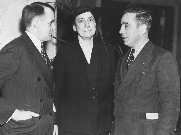 Framed Print : Grace Abbott (center) delegate to the International Labor Conference, Geneva, Switzerland. May 19, 1937