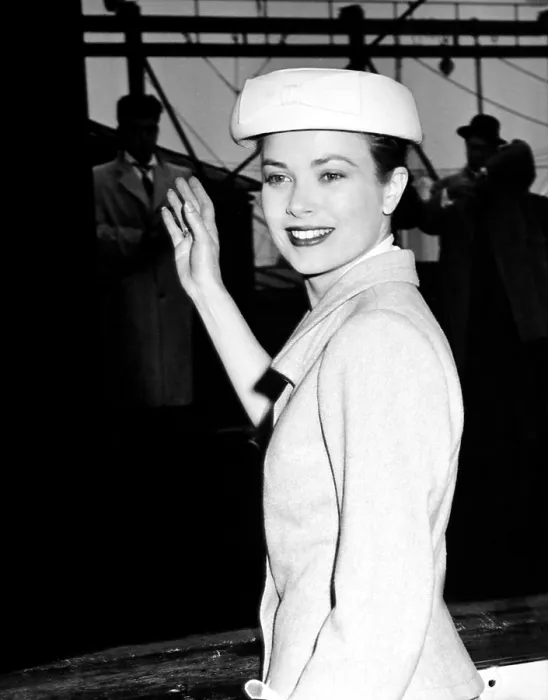 Framed Print : Grace Kelly on her way to Monaco for her wedding, aboard the SS Constitution, April 1956