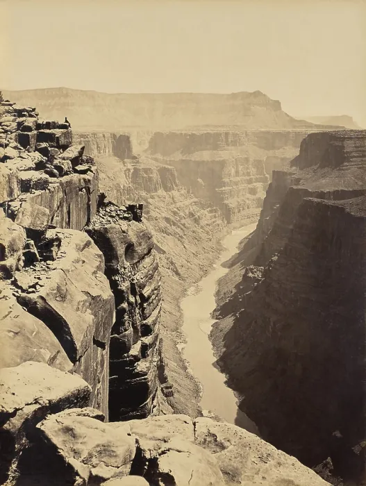 Framed Print : Grand Canyon and Colorado River in 1871. Photograph was taken by James H Framed Print : Grand Canyon and Colorado River in 1871. Photograph was taken by James H