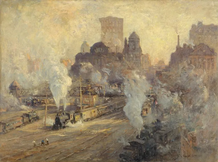 Framed Print : GRAND CENTRAL TERMINAL, by Colin Campbell Cooper, 1909, American painting, oil on canvas Framed Print : GRAND CENTRAL TERMINAL, by Colin Campbell Cooper, 1909, American painting, oil on canvas