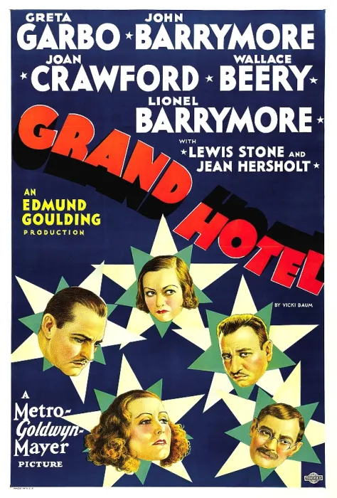 Framed Print : GRAND HOTEL, clockwise from left: John Barrymore, Greta Garbo, Wallace Beery, Lionel Barrymore, Joan Crawford, 1932