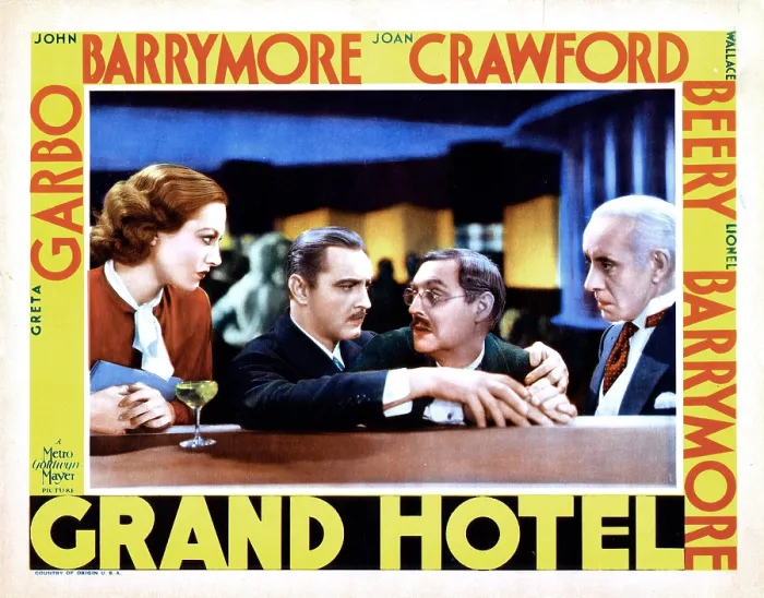 Framed Print : GRAND HOTEL, from left, Joan Crawford, John Barrymore, Lionel Barrymore, Lewis Stone, 1932