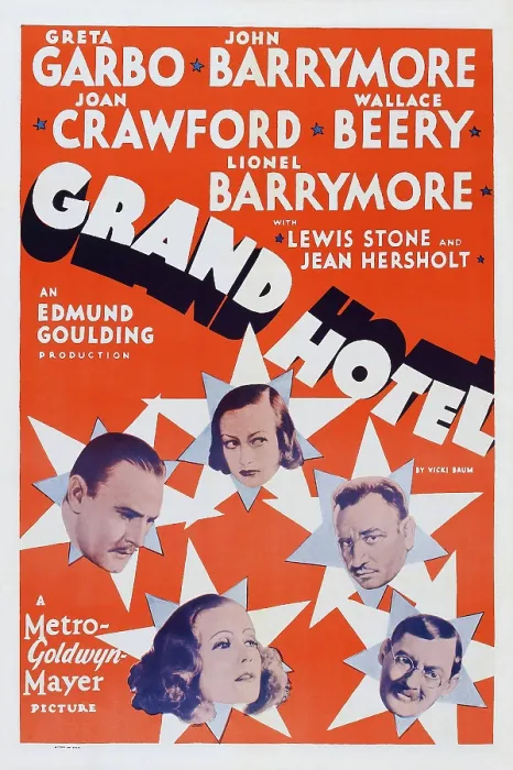 Framed Print : GRAND HOTEL, US poster art, clockwise from left: John Barrymore, Greta Garbo, Wallace Beery, Lionel Barrymore, Joan Crawford, 1932