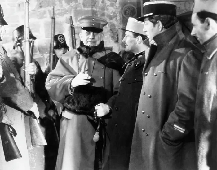 Framed Print : GRAND ILLUSION, (aka LA GRANDE ILLUSION), from left: Erich von Stroheim, Pierre Fresnay, Jean Gabin, Georges Peclet, 1937