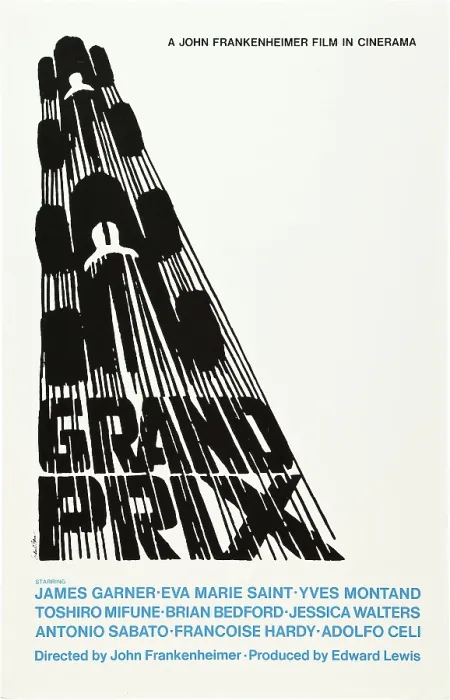 Framed Print : GRAND PRIX, poster art by Saul Bass, 1966
