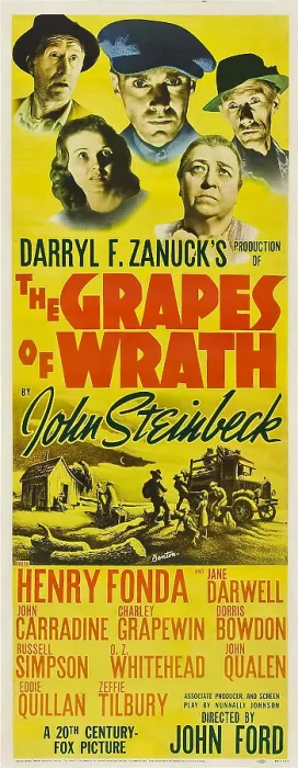 Framed Print : THE GRAPES OF WRATH, top from left: Russell Simpson, Dorris Bowdon, Henry Fonda, Jane Darwell, John Carradine, 1940, TM and Copyright 20th Century Fox Film Corp