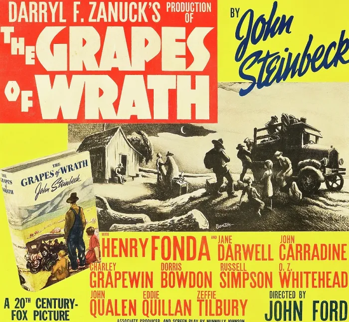 Framed Print : THE GRAPES OF WRATH, poster art with Thomas Hart Benton illustration, 1940. TM & copyright 20th Century Fox Film Corp. All rights reserved / courtesy Everett Collection