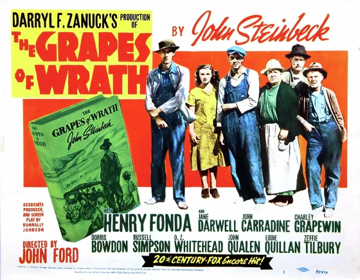 Framed Print : THE GRAPES OF WRATH, US poster, John Carradine, Dorris Bowdon, Henry Fonda, Jane Darwell, Russell Simpson, Frank Darien, 1940, TM and Copyright (c) 20th Century-Fox Film Corp