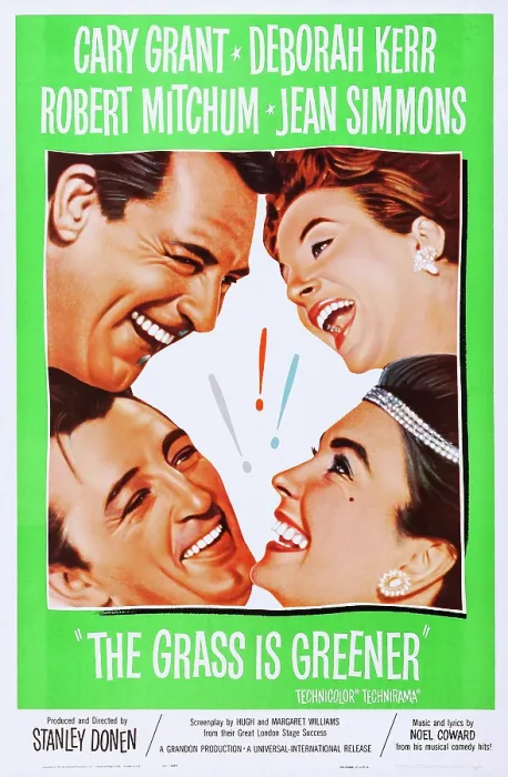 Framed Print : THE GRASS IS GREENER, US poster, top from left: Cary Grant, Deborah Kerr, bottom from left: Robert Mitchum, Jean Simmons, 1960 Framed Print : THE GRASS IS GREENER, US poster, top from left: Cary Grant, Deborah Kerr, bottom from left: Robert Mitchum, Jean Simmons, 1960