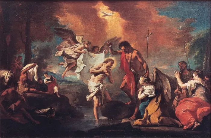 Framed Print : Grassi Nicola, Baptism of Christ, 18th Century, tela, Italy, Sicily, Augusta, Siracusa, Zoccolanti church, (450301) Everett CollectionMondadori Portfolio**US SALES ONLY**