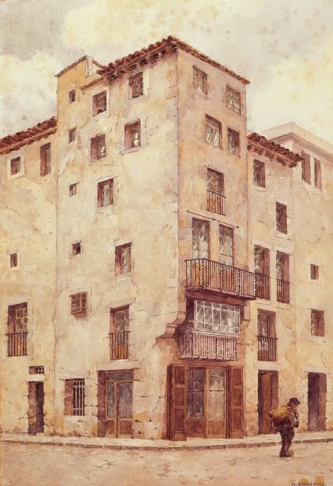 Framed Print : GRAU I MASManuel (1890). Tapineria Street. beg. 20th c. Engraving. SPAIN. Barcelona. Barcelona City History Museum. AISA / Everett Collection (140051)**US SALES ONLY**