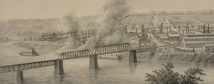 Framed Print : Great Battle of Homestead took place at the Homestead Steel mills. Scene shows the barges that transported the Pinkerton guards burning in the Monongahela River. July 6, 1892
