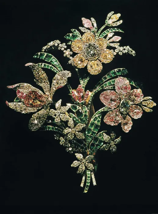 Framed Print : The Great Bouquet, jewel made with diamonds and emeralds set in gold and silver. Jewelry. AISA / Everett Collection**US SALES ONLY**