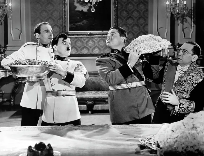 Framed Print : THE GREAT DICTATOR, Henry Daniell, Charlie Chaplin, Jack Oakie, Carter DeHaven, 1940