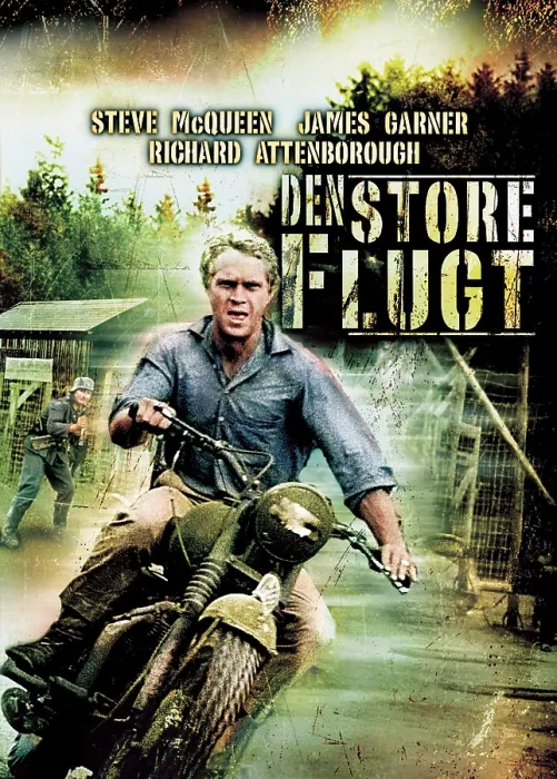 Framed Print : THE GREAT ESCAPE, (DEN STOER FLUGT), Steve McQueen on Danish poster art, 1963