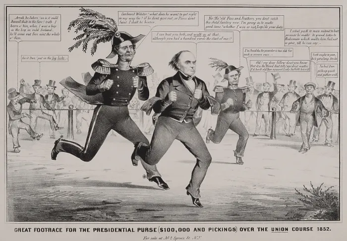 Framed Print : The Great Footrace for the Presidential Purse (100, 000 and Picking) Over the Union Course 1852
