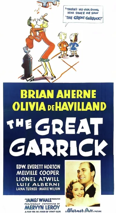 Framed Print : THE GREAT GARRICK, US poster art, bottom from left: Olivia De Havilland, Brian Aherne, 1937