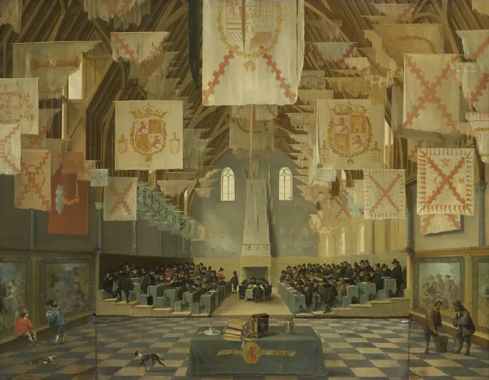 Framed Print : The Great Hall of the Binnenhof, The Hague, during the Great Assembly of the States-General in 1651, by Bartholomeus van Bassen and Anthonie Palamedes, c. 1651 Framed Print : The Great Hall of the Binnenhof, The Hague, during the Great Assembly of the States-General in 1651, by Bartholomeus van Bassen and Anthonie Palamedes, c. 1651