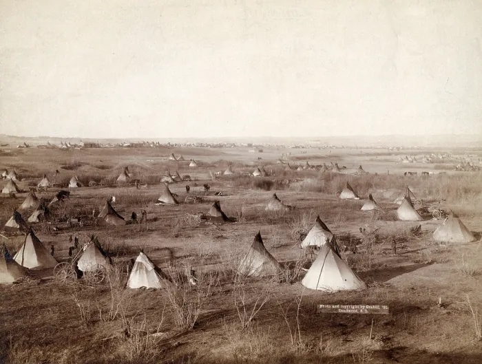 Framed Print : The Great Hostile Camp. Bird's-eye view of a Lakota SIoux camp, probably on or near Pine Ridge Reservation, South Dakota. photo by John C. Grabill, 1891 Framed Print : The Great Hostile Camp. Bird's-eye view of a Lakota SIoux camp, probably on or near Pine Ridge Reservation, South Dakota. photo by John C. Grabill, 1891