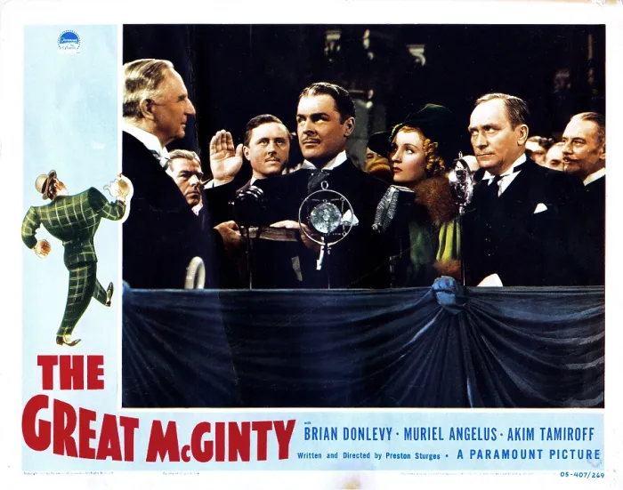 Framed Print : THE GREAT McGINTY, from left, Allyn Joslyn, Brian Donlevy, Muriel Angelus, William Demarest, 1940