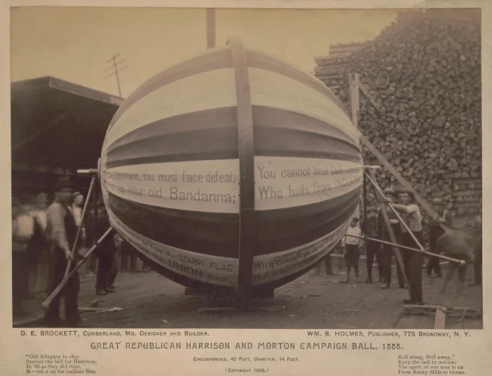 Framed Print : Great Republican Harrison and Morton campaign ball, 1888 Framed Print : Great Republican Harrison and Morton campaign ball, 1888